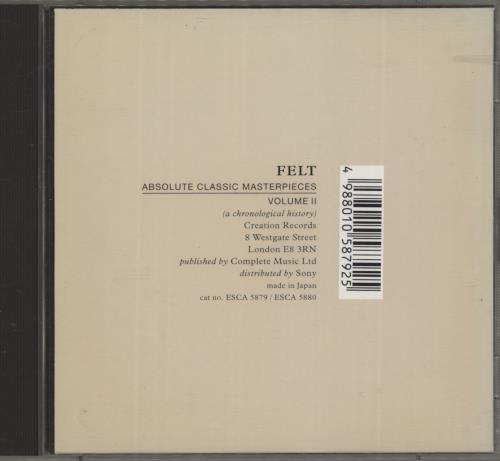 Felt Absolute Classic Masterpieces Volume II - No Obi 2 CD album set (Double CD) Japanese FLT2CAB872654