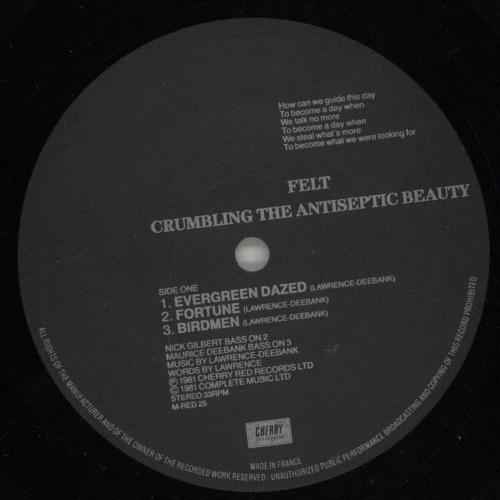 Felt Crumbling The Antiseptic Beauty vinyl LP album (LP record) UK FLTLPCR878539
