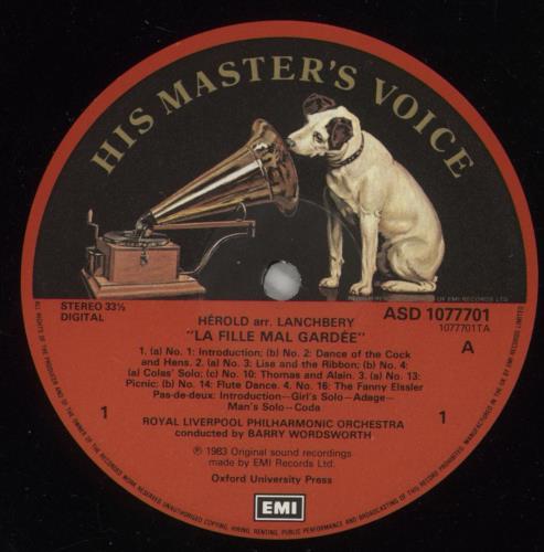 Ferdinand Herold Herold / Lanchbery: La Fille Mal Gard�e: Highlights From The Ballet vinyl LP album (LP record) UK FHZLPHE875166