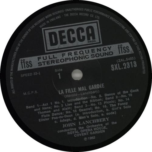 Ferdinand Herold La Fille Mal Gardee - Excerpts - boxed vinyl LP album (LP record) UK FHZLPLA532679