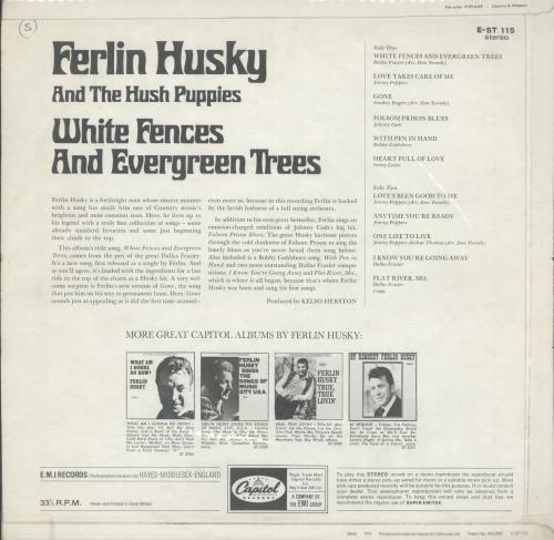 Ferlin Husky White Fences And Evergreen Trees vinyl LP album (LP record) UK FHRLPWH699720