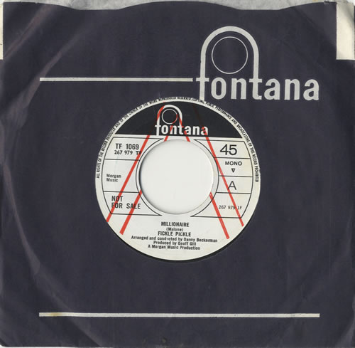 Fickle Pickle Millionaire 7" vinyl single (7 inch record / 45) UK FPL07MI472782