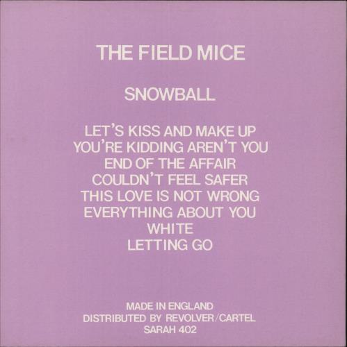 Field Mice Snowball 10" vinyl single (10 inch record) UK FLM10SN773220