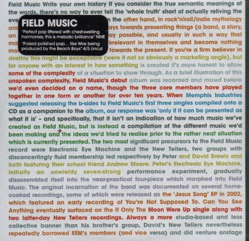 Field Music Write Your Own History CD-R acetate UK FEMCRWR665582