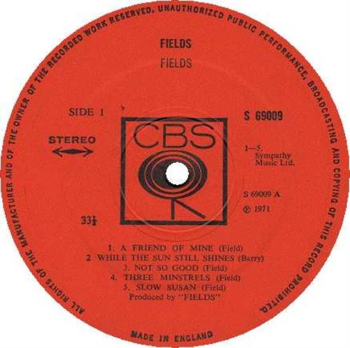Fields (70s) Fields vinyl LP album (LP record) UK FI0LPFI642775