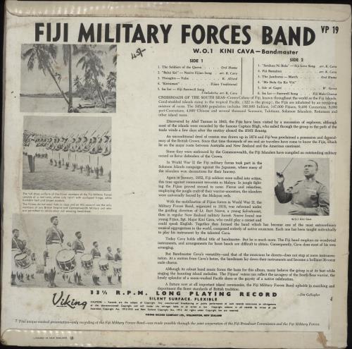Fiji Military Forces Band Fiji Military Forces Band And Chorus vinyl LP album (LP record) New Zealand I8KLPFI675141