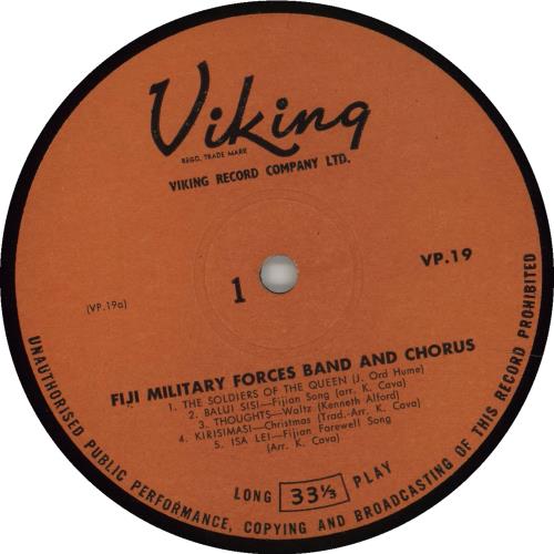 Fiji Military Forces Band Fiji Military Forces Band And Chorus vinyl LP album (LP record) New Zealand I8KLPFI675141