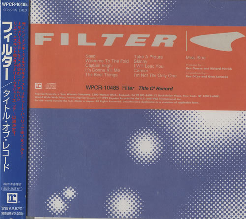 Filter Title Of Record CD album (CDLP) Japanese FILCDTI473352