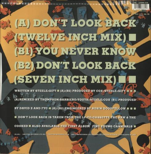 Fine Young Cannibals Don't Look Back 12" vinyl single (12 inch record / Maxi-single) UK FYC12DO196282