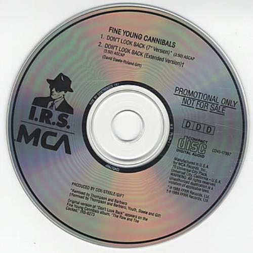 Fine Young Cannibals Don't Look Back CD single (CD5 / 5") US FYCC5DO36402
