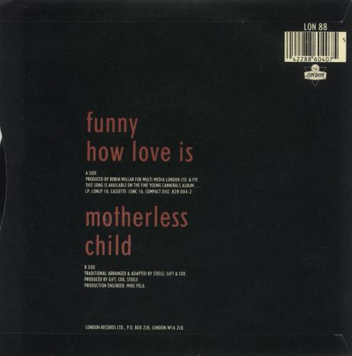 Fine Young Cannibals Funny How Love Is 7" vinyl single (7 inch record / 45) UK FYC07FU525519