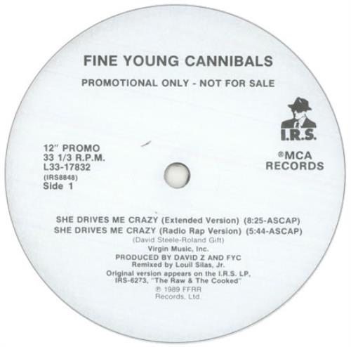 Fine Young Cannibals She Drives Me Crazy 12" vinyl single (12 inch record / Maxi-single) US FYC12SH444260