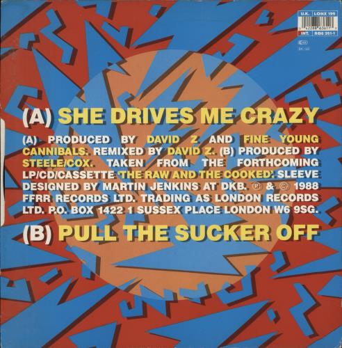Fine Young Cannibals She Drives Me Crazy 12" vinyl single (12 inch record / Maxi-single) UK FYC12SH76995