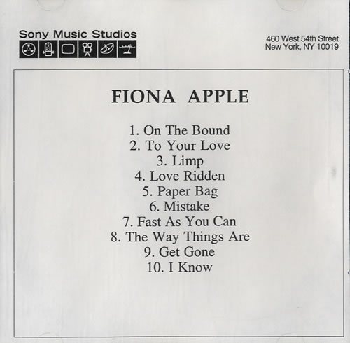Fiona Apple Fiona Apple CD-R acetate US FIACRFI147091