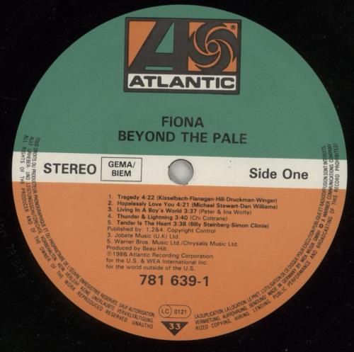 Fiona Beyond The Pale  - Shrink vinyl LP album (LP record) German FNALPBE869363