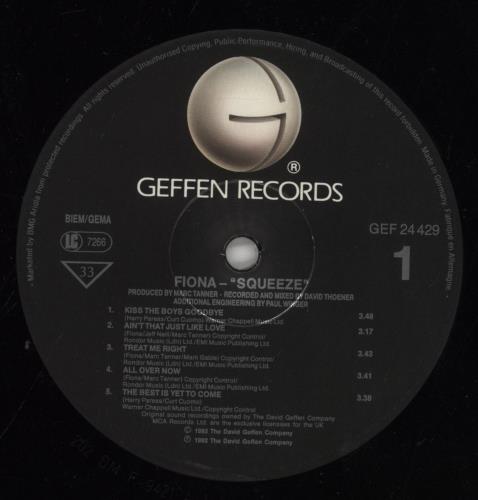 Fiona Squeeze vinyl LP album (LP record) German FNALPSQ857804