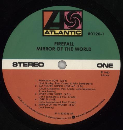 Firefall Mirror Of The World vinyl LP album (LP record) US FFLLPMI680778