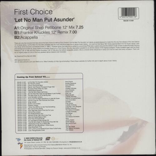 First Choice Let No Man Put Asunder 12" vinyl single (12 inch record / Maxi-single) UK FCH12LE261251