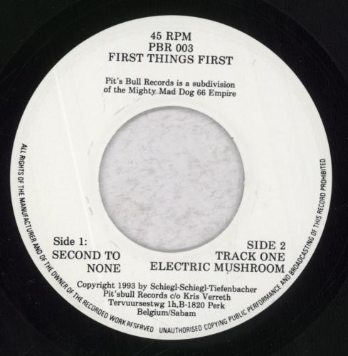 First Things First Second To None 7" vinyl single (7 inch record / 45) Belgian 7YT07SE841265