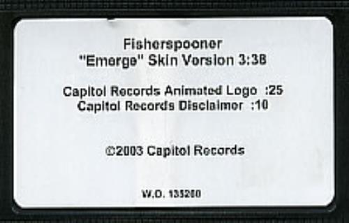 Fischerspooner Emerge video (VHS or PAL or NTSC) US FHPVIEM244492