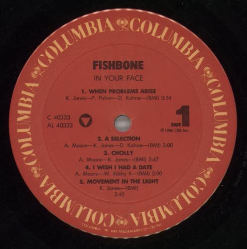 Fishbone In Your Face vinyl LP album (LP record) US FSHLPIN868605