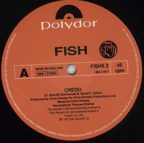 Fish Credo 12" vinyl single (12 inch record / Maxi-single) UK FIS12CR19964