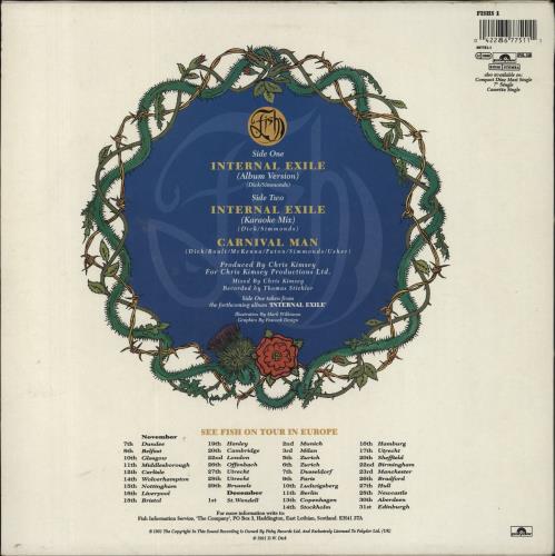 Fish Internal Exile 12" vinyl picture disc (12 inch picture record) UK FIS2PIN01147