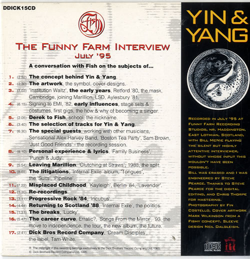 Fish The Funny Farm Interview July '95 CD album (CDLP) UK FISCDTH57749