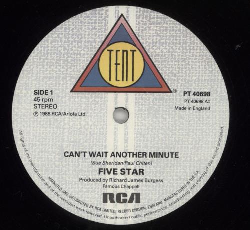 Five Star Can't Wait Another Minute 12" vinyl single (12 inch record / Maxi-single) UK FIV12CA55928