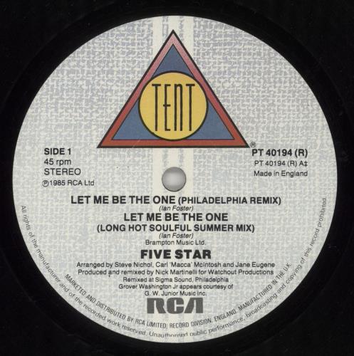 Five Star Let Me Be The One 12" vinyl single (12 inch record / Maxi-single) UK FIV12LE192736