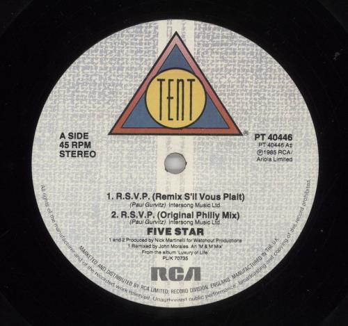 Five Star R.S.V.P 12" vinyl single (12 inch record / Maxi-single) UK FIV12RS92425