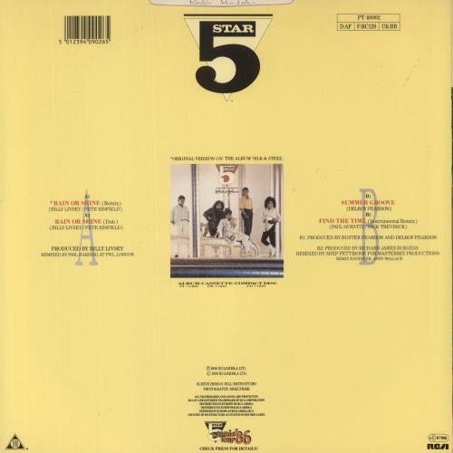 Five Star Rain & Shine 12" vinyl single (12 inch record / Maxi-single) UK FIV12RA55930