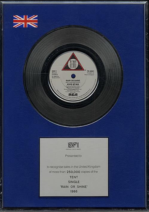 Five Star Rain Or Shine - Silver award disc UK FIVAWRA477924
