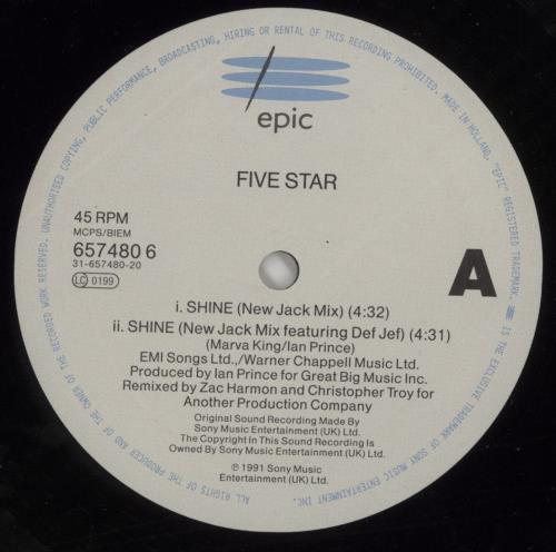 Five Star Shine 12" vinyl single (12 inch record / Maxi-single) UK FIV12SH187555