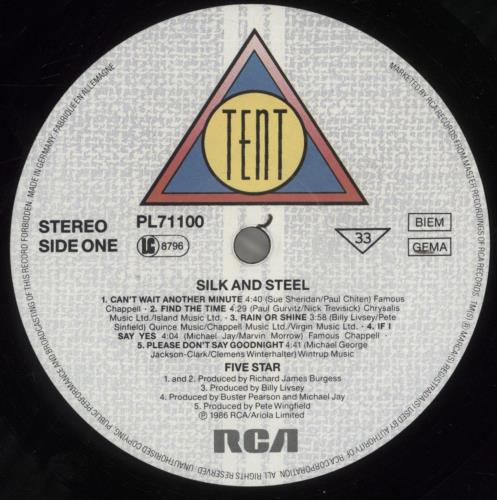 Five Star Silk & Steel - Hype Stickered vinyl LP album (LP record) UK FIVLPSI253277