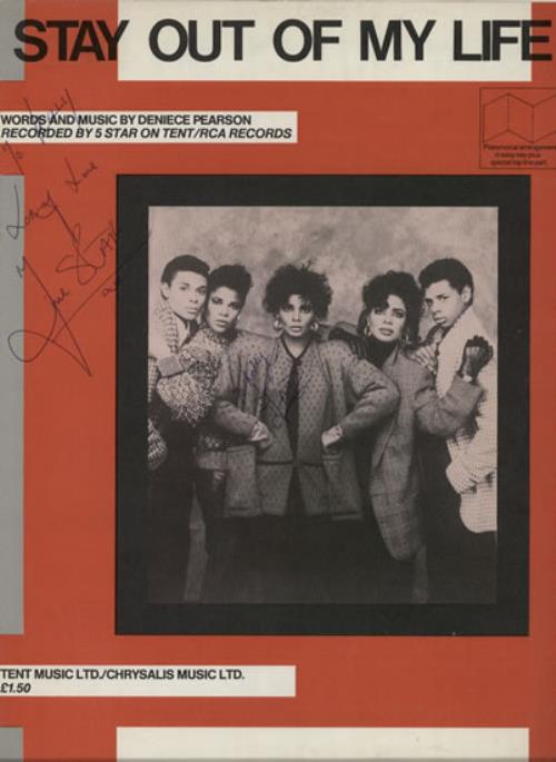 Five Star Stay Out Of My Life - Autographed sheet music UK FIVSMST578470