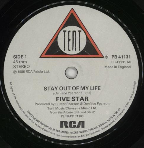 Five Star Stay Out Of My Life 7" vinyl single (7 inch record / 45) UK FIV07ST299067