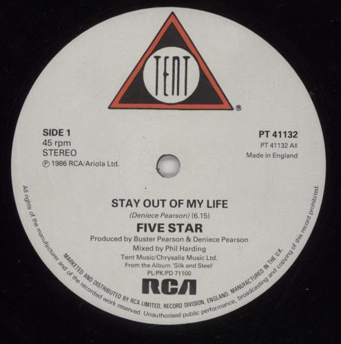 Five Star Stay Out Of My Life 12" vinyl single (12 inch record / Maxi-single) UK FIV12ST55932