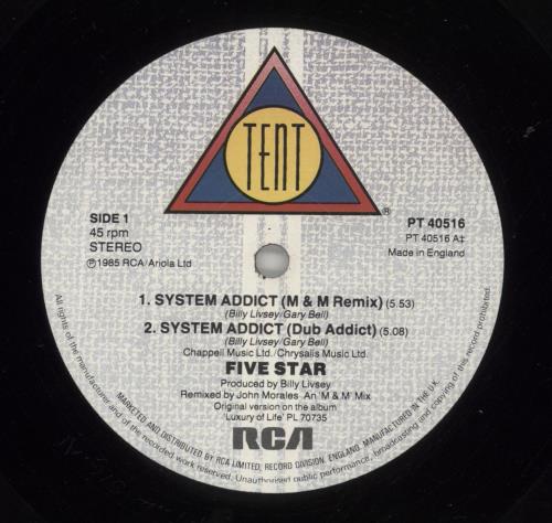 Five Star System Addict 12" vinyl single (12 inch record / Maxi-single) UK FIV12SY55927