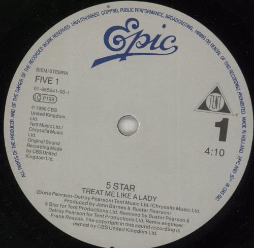 Five Star Treat Me Like A Lady 7" vinyl single (7 inch record / 45) UK FIV07TR103251