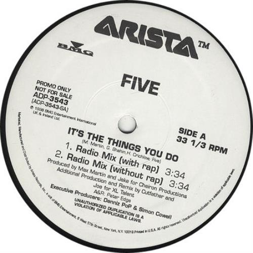 Five It's The Things You Do 12" vinyl single (12 inch record / Maxi-single) US FVE12IT181288