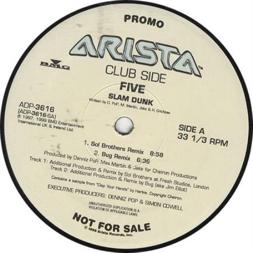 Five Slam Dunk 12" vinyl single (12 inch record / Maxi-single) US FVE12SL134230