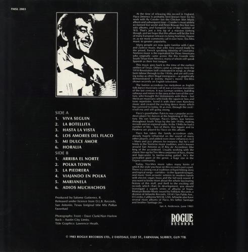 Flaco Jimenez Viva Seguin vinyl LP album (LP record) UK ZTCLPVI792900