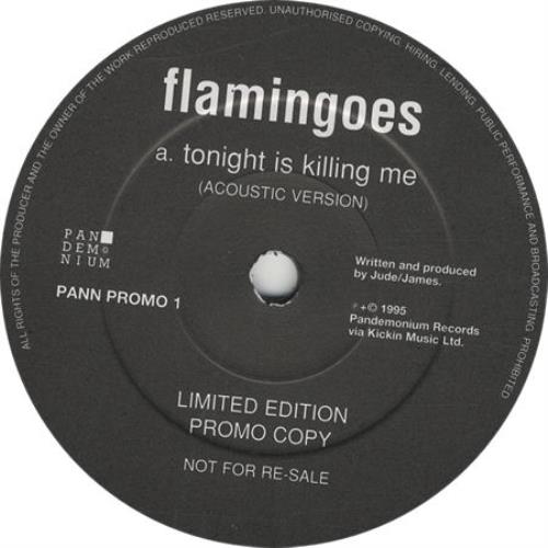 Flamingoes Tonight Is Killing Me (Acoustic Version) 7" vinyl single (7 inch record / 45) UK FMG07TO319574