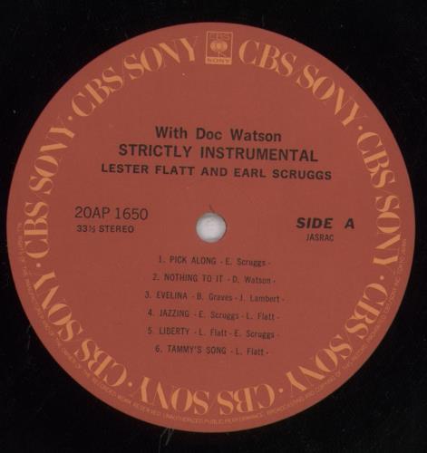Flatt & Scruggs Strictly Instrumental vinyl LP album (LP record) Japanese F&SLPST847977