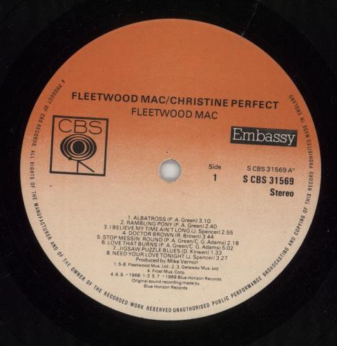 Fleetwood Mac Albatross - price sticker vinyl LP album (LP record) UK MACLPAL806107