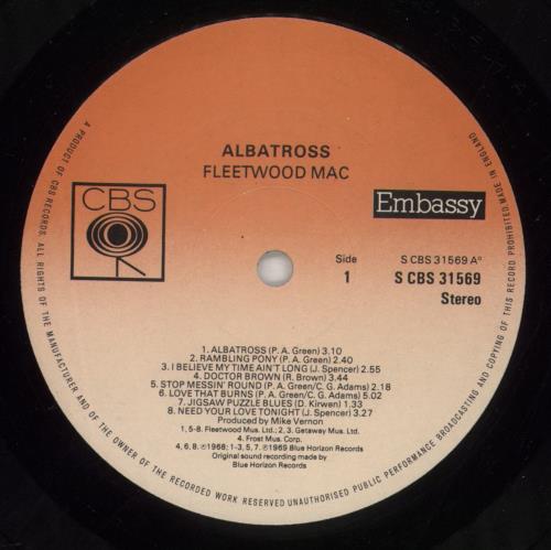 Fleetwood Mac Albatross - Silver Price Sticker vinyl LP album (LP record) UK MACLPAL868188