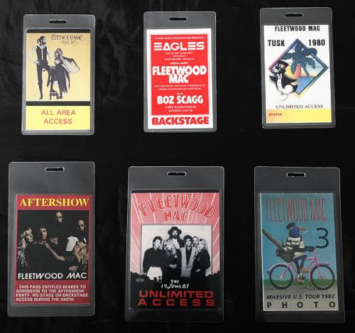 Fleetwood Mac Collection Of Tour Laminates tour pass US MACTPCO462528