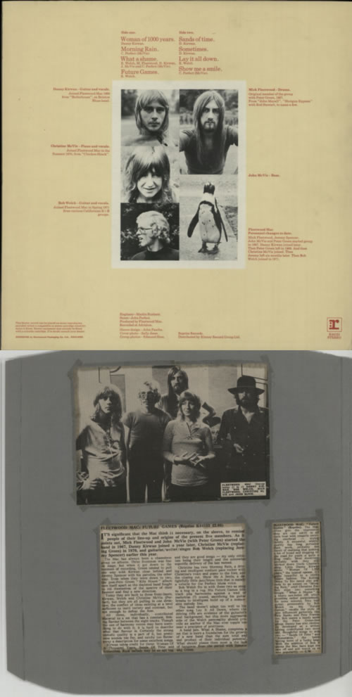 Fleetwood Mac Future Games + Inner vinyl LP album (LP record) UK MACLPFU382284