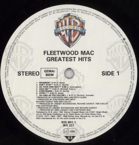 Fleetwood Mac Greatest Hits + Hype Sticker & Promo Sticker vinyl LP album (LP record) UK MACLPGR847865